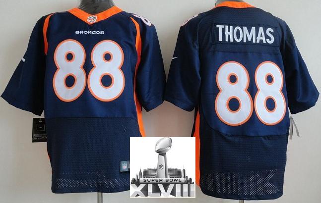 Nike Denver Broncos 88 Demaryius Thomas Blue Elite 2014 Super Bowl XLVIII NFL Jerseys New Style Cheap