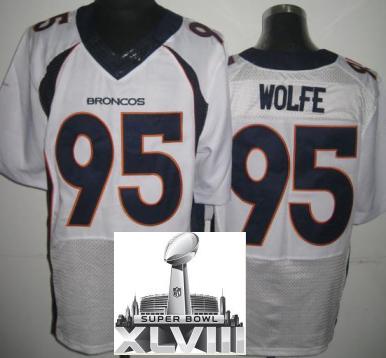 Nike Denver Broncos 95 Derek Wolfe White Elite 2014 Super Bowl XLVIII NFL Jerseys New Style Cheap