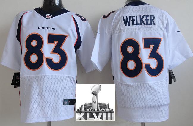 Nike Denver Broncos 83 Wes Welker White Elite 2014 Super Bowl XLVIII NFL Jerseys New Style Cheap