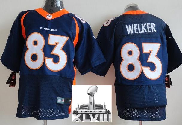 Nike Denver Broncos 83 Wes Welker Blue Elite 2014 Super Bowl XLVIII NFL Jerseys New Style Cheap