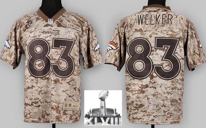Nike Denver Broncos 83 Wes Welker Camo US Mccuu 2014 Super Bowl XLVIII NFL Jerseys Cheap