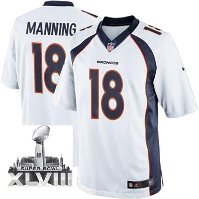 Nike Denver Broncos 18 Peyton Manning White Limited 2014 Super Bowl XLVIII NFL Jerseys New Style Cheap