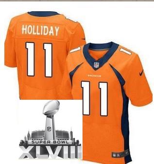 Nike Denver Broncos 11 Trindon Holliday Orange Elite 2014 Super Bowl XLVIII NFL Jerseys New Style Cheap