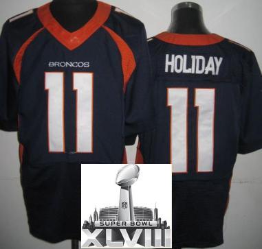Nike Denver Broncos 11 Trindon Holliday Blue Elite 2014 Super Bowl XLVIII NFL Jerseys New Style Cheap