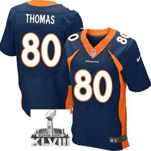 Nike Denver Broncos 80 Julius Thomas Blue Elite 2014 Super Bowl XLVIII NFL Jerseys New Style Cheap