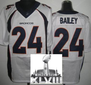 Nike Denver Broncos 24 Champ Bailey White Elite 2014 Super Bowl XLVIII NFL Jerseys New Style Cheap