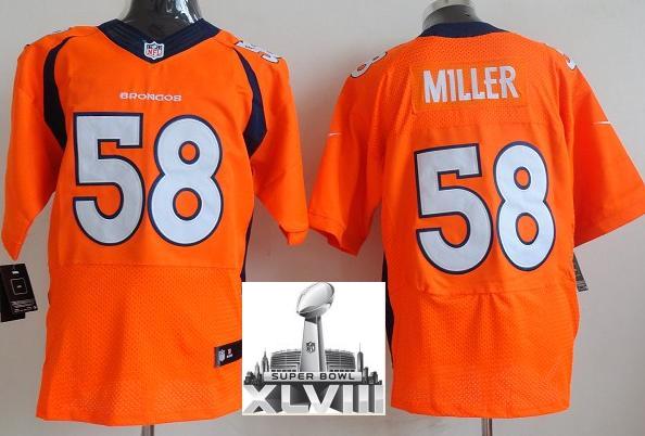 Nike Denver Broncos 58 Von Miller Orange Elite 2014 Super Bowl XLVIII NFL Jerseys New Style Cheap