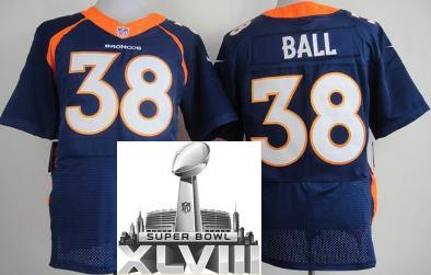 Nike Denver Broncos 38 Montee Ball Elite Blue 2014 Super Bowl XLVIII NFL Jerseys New Style Cheap