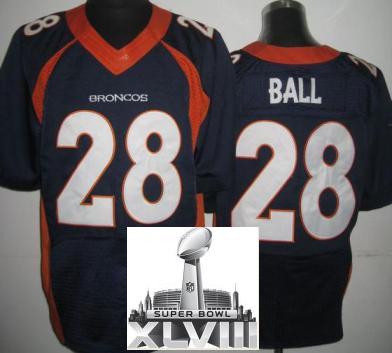 Nike Denver Broncos 28 Montee Ball Blue Elite 2014 Super Bowl XLVIII NFL Jerseys New Style Cheap