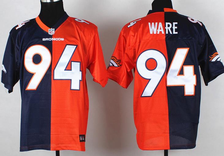 Nike Denver Broncos 94 Demarcus Ware Orange Blue Split NFL Jersey Cheap