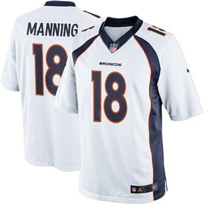 Nike Denver Broncos 18# Peyton Manning White Limited NFL Jersey 2013 New Style Cheap