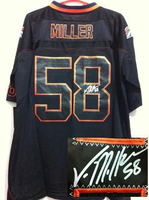 Nike Denver Broncos 58 Von Miller Elite Light Out Black Signed NFL Jerseys Cheap