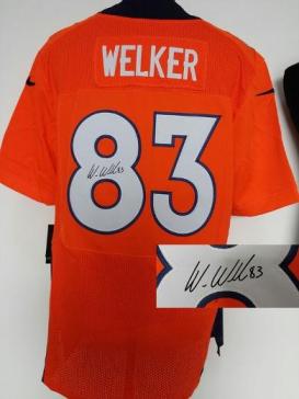 Nike Denver Broncos 83 Wes Welker Elite Orange Signed NFL Jerseys Cheap
