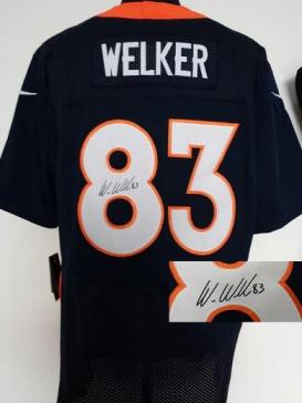 Nike Denver Broncos 83 Wes Welker Elite Blue Signed NFL Jerseys Cheap