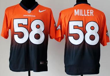 Nike Denver Broncos 58 Von Miller Blue Orange Drift Fashion II Elite NFL Jerseys Cheap