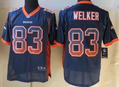 Nike Denver Broncos 83 Wes Welker Blue Drift Fashion Elite NFL Jerseys Cheap