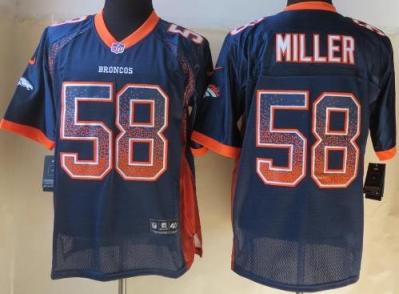 Nike Denver Broncos 58 Von Miller Blue Drift Fashion Elite NFL Jerseys Cheap