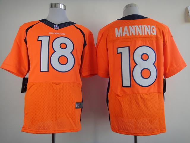 Nike Denver Broncos 18 Peyton Manning Orange Elite NFL Jerseys 2013 New Style Cheap