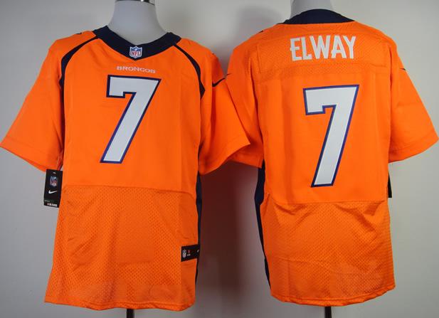 Nike Denver Broncos 7 John Elway Orange Elite NFL Jerseys 2013 New Style Cheap