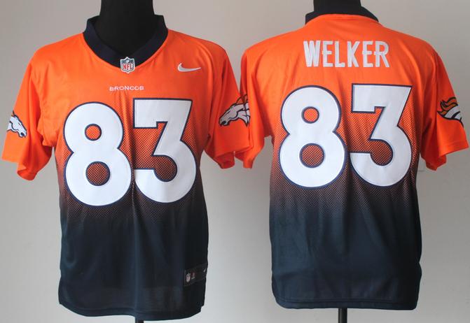 Nike Denver Broncos 83 Wes Welker Orange Blue Drift Fashion II Elite NFL Jerseys Cheap