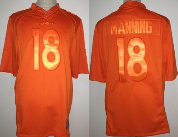 Nike Denver Broncos 18 Peyton Manning Orange Drenched Limited NFL Jersey Cheap