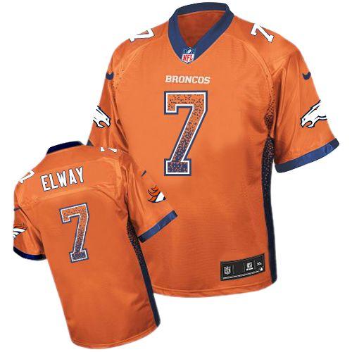Nike Denver Broncos 7 John Elway Orange Drift Fashion Elite NFL Jerseys Cheap
