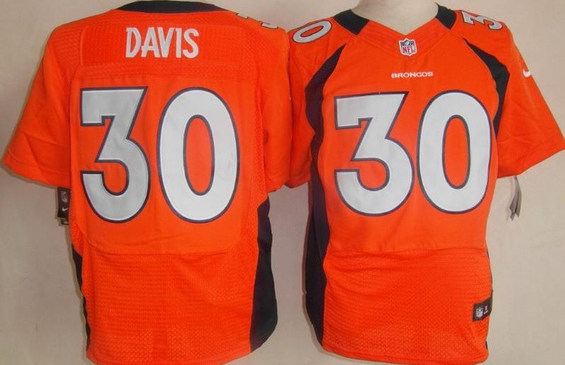 Nike Denver Broncos 30 Terrell Davis Orange Elite NFL Football Jerseys Cheap