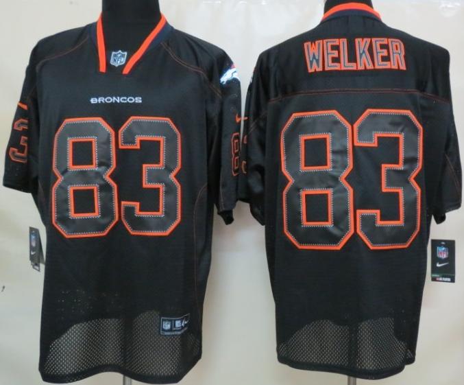 Nike Denver Broncos 83 Wes Welker Black Light Out Elite NFL Jerseys Cheap