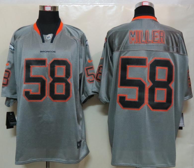 Nike Denver Broncos 58# Von Miller Lights Out Grey Elite Jerseys Cheap