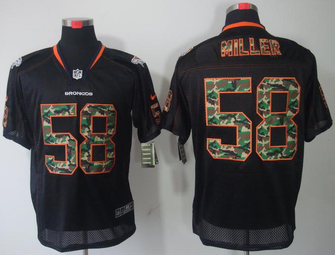 Nike Denver Broncos 58# Von Miller Black Camo Fashion Elite NFL Jerseys Camo Number Cheap