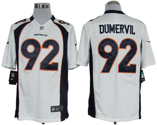 Nike Denver Broncos 92# Elvis Dumervil White Game LIMITED NFL Jerseys Cheap