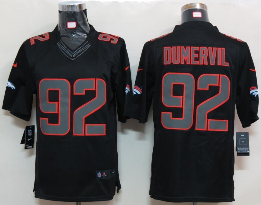 Nike Denver Broncos 92# Elvis Dumervil Black Impact Game LIMITED NFL Jerseys Cheap