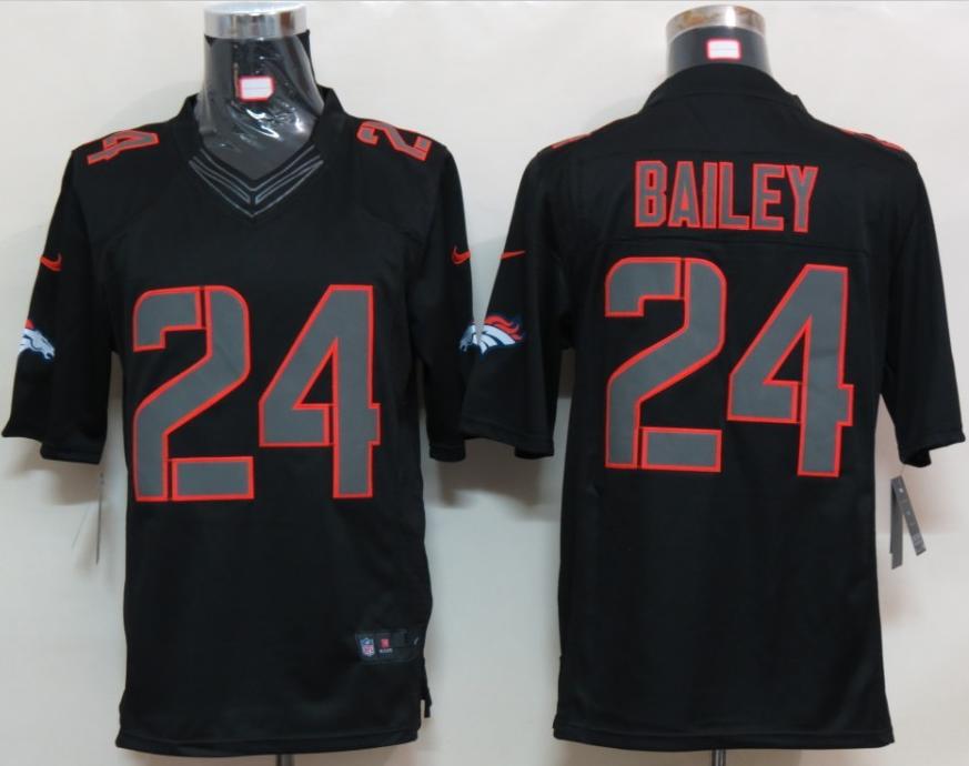 Nike Denver Broncos 24# Champ Bailey Black Impact Game LIMITED NFL Jerseys Cheap