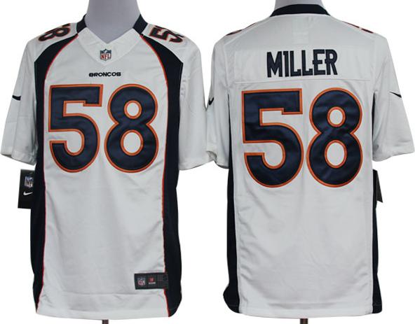 Nike Denver Broncos 58# Von Miller White Game LIMITED NFL Jerseys Cheap