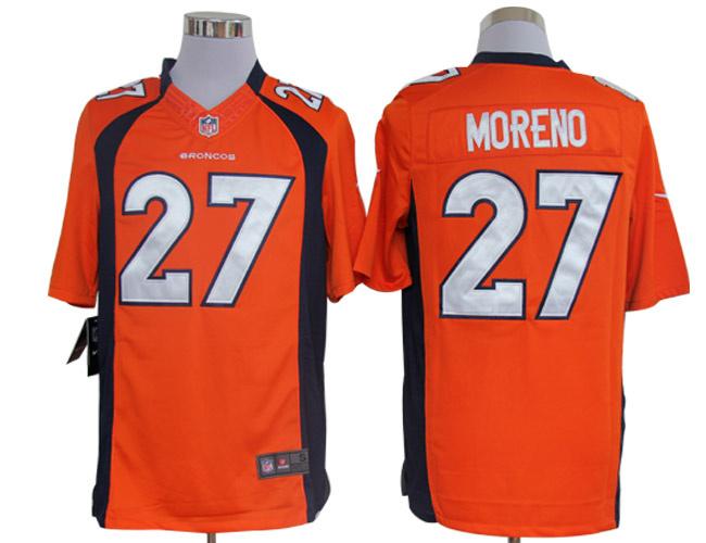 Nike Denver Broncos 27# Knowshon Moreno Orange Game LIMITED NFL Jerseys Cheap