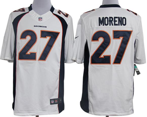 Nike Denver Broncos 27# Knowshon Moreno White Game LIMITED NFL Jerseys Cheap
