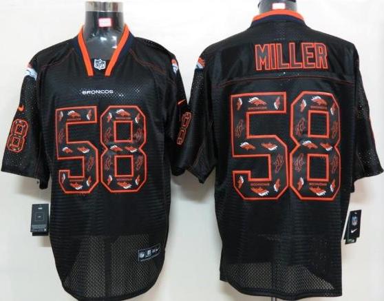 Nike Denver Broncos 58# Von Miller Lights Out Black Elite NFL Jerseys Cheap