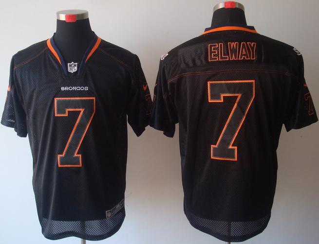 Nike Denver Broncos 7 John Elway Lights Out Black Elite NFL Jerseys Cheap