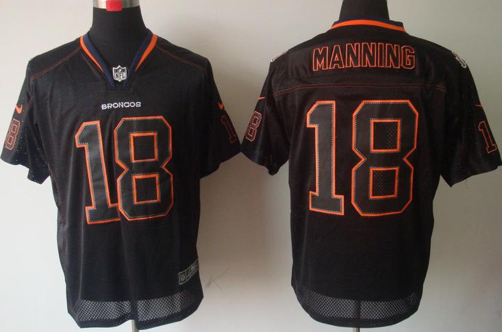 Nike Denver Broncos 18 Peyton Manning Lights Out Black Elite NFL Jerseys Cheap