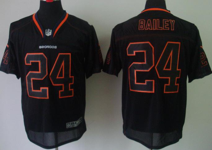 Nike Denver Broncos 24# Champ Bailey Lights Out Black Elite NFL Jerseys Cheap