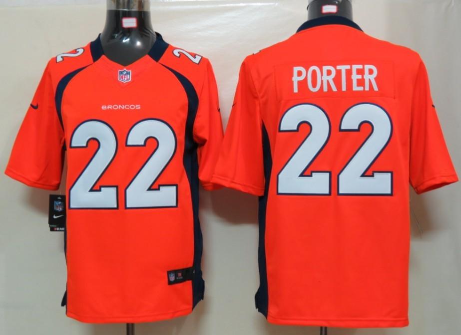 Nike Denver Broncos 22 Porter Orange Game LIMITED NFL Jerseys Cheap