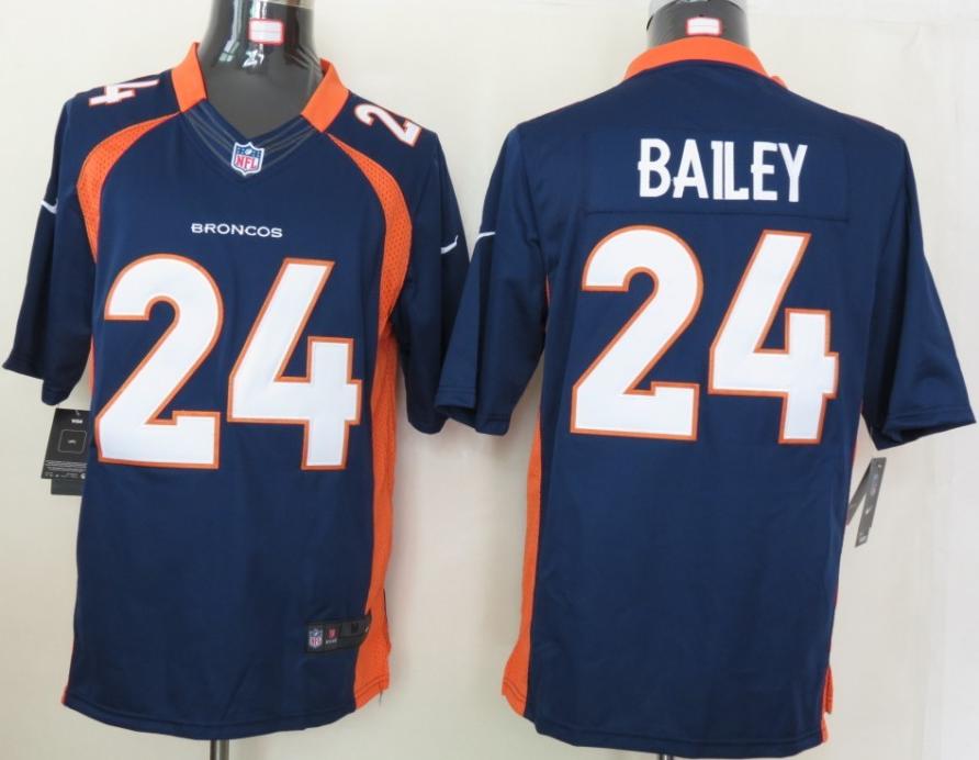 Nike Denver Broncos 24# Champ Bailey Blue Game LIMITED NFL Jerseys Cheap