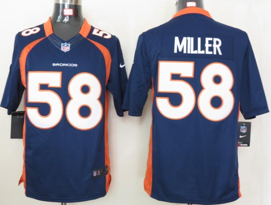 Nike Denver Broncos 58# Von Miller Blue Game LIMITED NFL Jerseys Cheap