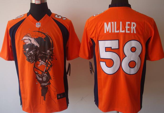Nike Denver Broncos 58 Miller Orange Helmet Tri-Blend Limited NFL Jersey Cheap
