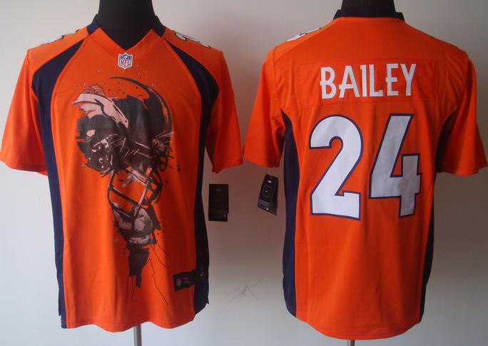 Nike Denver Broncos 24 Bailey Orange Helmet Tri-Blend Limited NFL Jersey Cheap