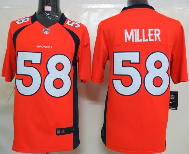 Nike Denver Broncos 58 Miller Orange Game LIMITED NFL Jerseys Cheap