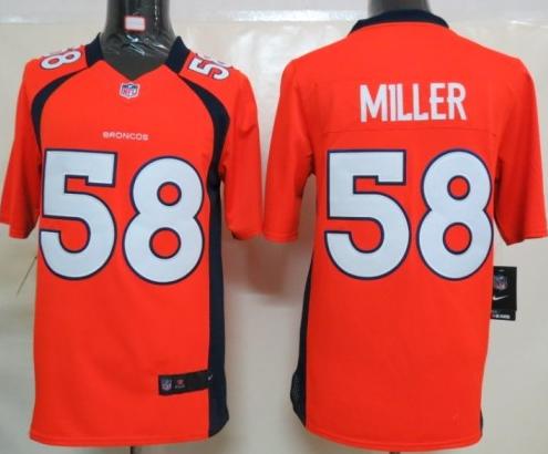 Nike Denver Broncos 58 Miller Orange Game LIMITED NFL Jerseys Cheap