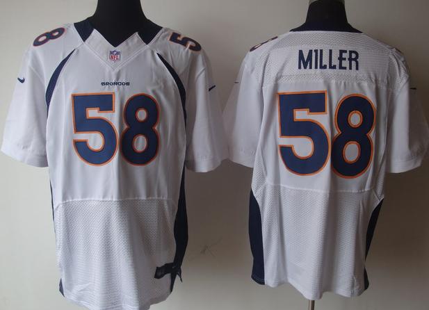 Nike Denver Broncos 58# Von Miller White Elite Nike NFL Jerseys Cheap
