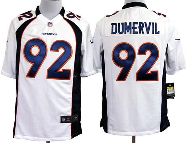 Nike Denver Broncos 92# Elvis Dumervil White Nike NFL Jerseys Cheap