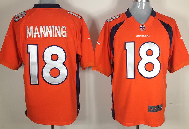 Nike Denver Broncos 18# Peyton Manning Orange Game Nike NFL Jerseys Cheap